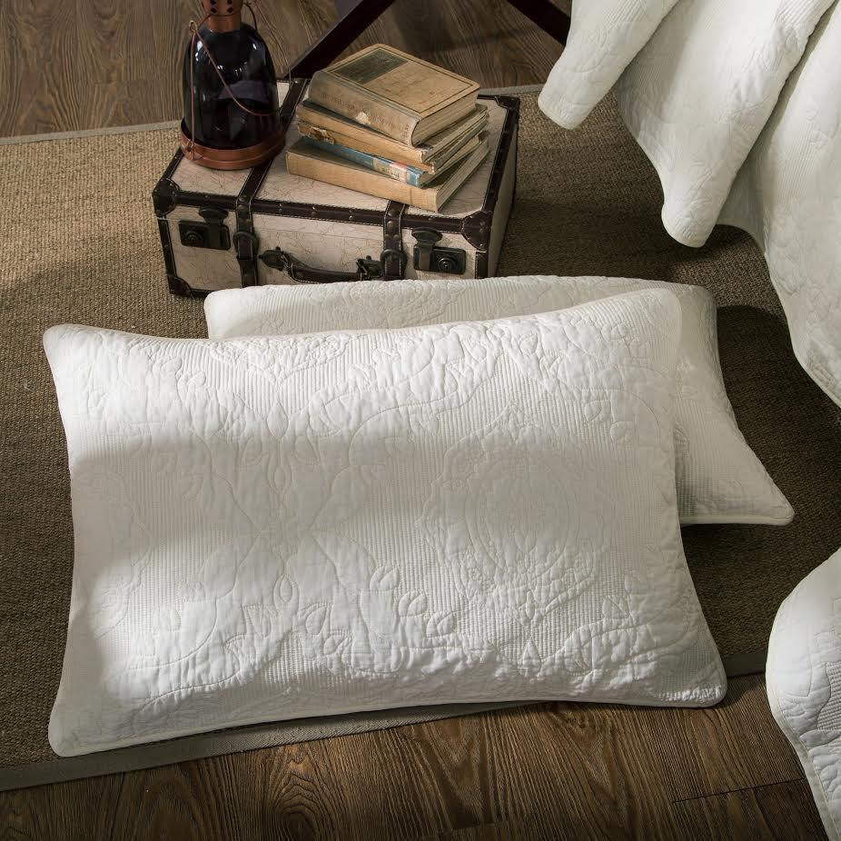 Avelena | Vanillecreme Elfenbein Paisley Damast Stepp-Matelassé Baumwoll Bettwäsche Set