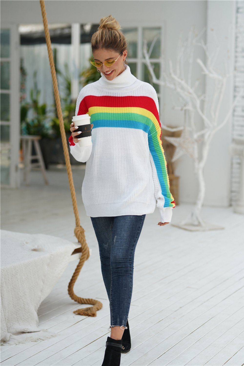 Avelena | Iris Rundhalsausschnitt Lockere Sweatshirt für Frauen