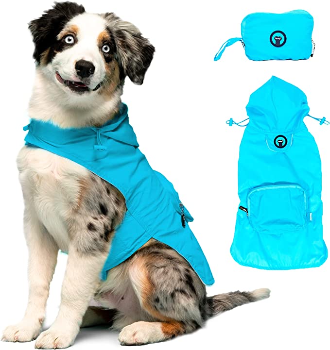Avelena | Regenjacke für Hunde Faltbar Hellblau