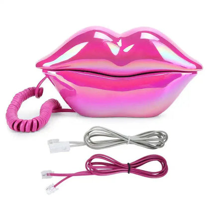 Avelena | Retro Lip Telefon: Flocked Sexy Telefon, einzigartiges Wohnkultur Geschenk