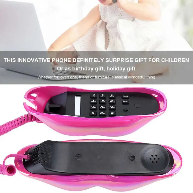 Avelena | Retro Lip Telefon: Flocked Sexy Telefon, einzigartiges Wohnkultur Geschenk