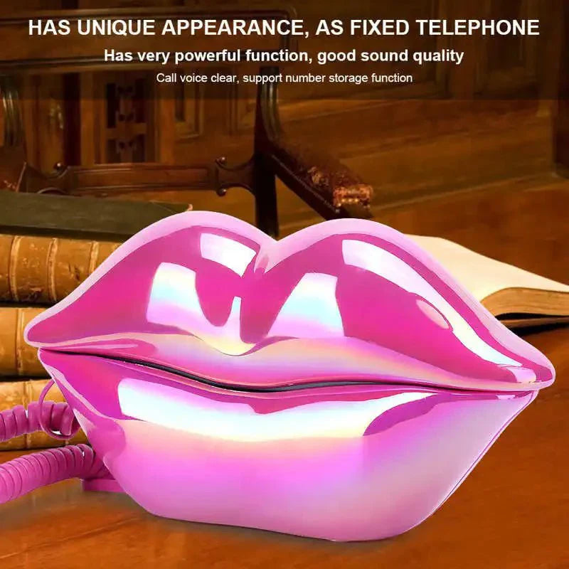 Avelena | Retro Lip Telefon: Flocked Sexy Telefon, einzigartiges Wohnkultur Geschenk