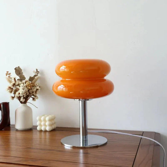 Avelena | Retro Macaron Tischlampe aus farbigem Glas