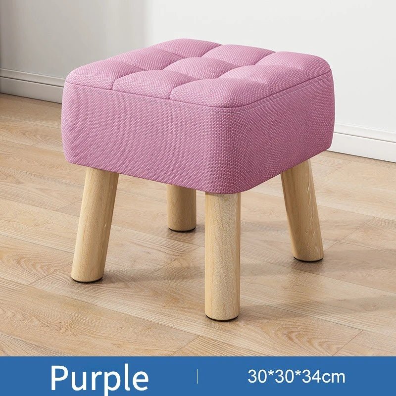 Avelena | Gepolsterter Ottoman-Hocker im Retro-Stil in Pastellfarben
