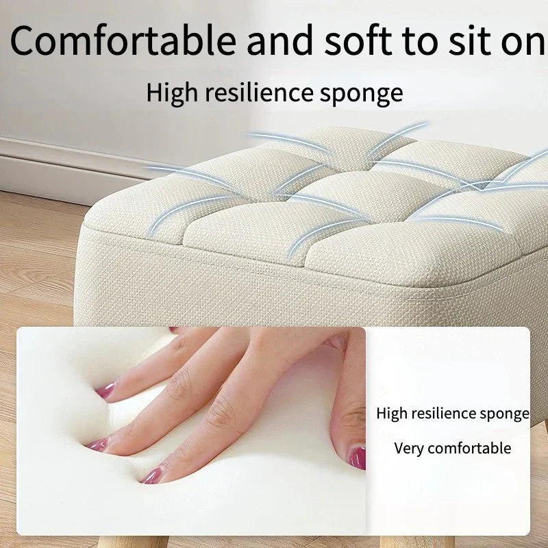 Avelena | Gepolsterter Ottoman-Hocker im Retro-Stil in Pastellfarben