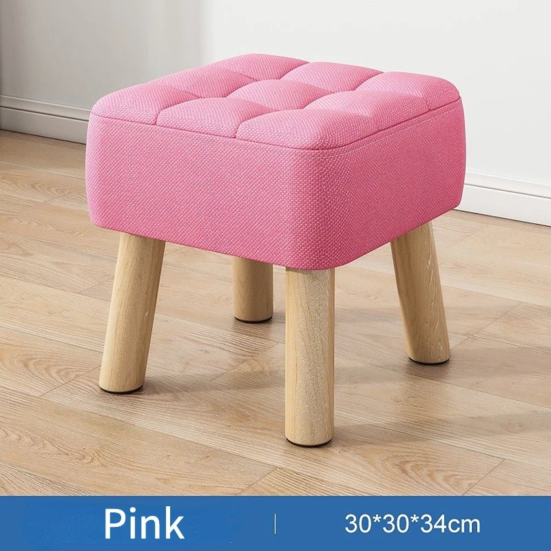 Avelena | Gepolsterter Ottoman-Hocker im Retro-Stil in Pastellfarben