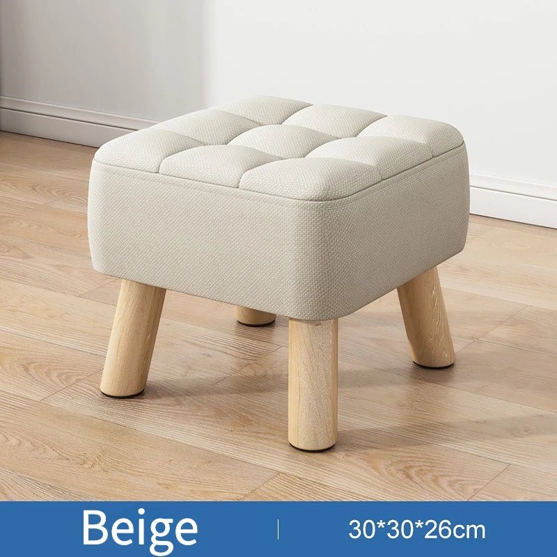 Avelena | Gepolsterter Ottoman-Hocker im Retro-Stil in Pastellfarben
