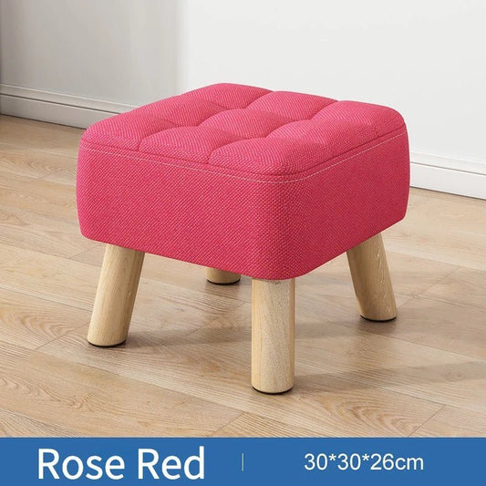 Avelena | Gepolsterter Ottoman-Hocker im Retro-Stil in Pastellfarben