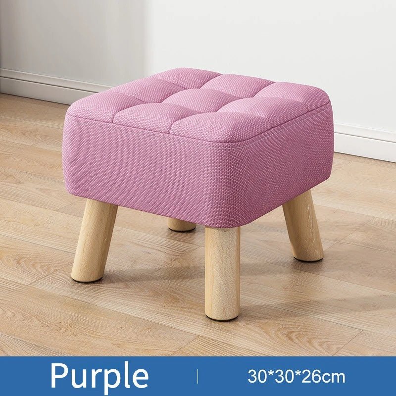 Avelena | Gepolsterter Ottoman-Hocker im Retro-Stil in Pastellfarben