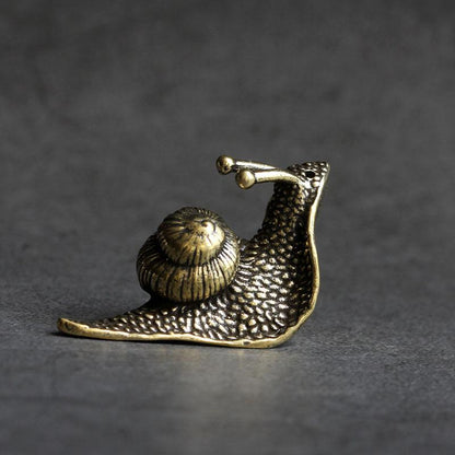 Avelena | Retro Reine Kupfer Mini Schnecken Tee Haustier Schreibtisch Ornament