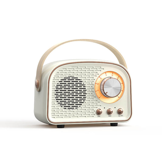Avelena |  Retro Runde Radio Bluetooth Lautsprecher | Kabellos | Tragbar | Stilvoller Sound für Zuhause & unterwegs
