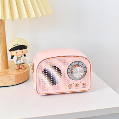 Avelena |  Retro Runde Radio Bluetooth Lautsprecher | Kabellos | Tragbar | Stilvoller Sound für Zuhause & unterwegs