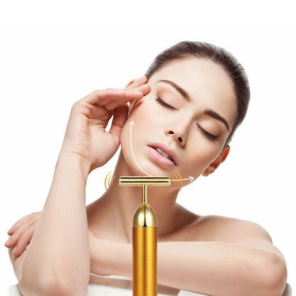 Avelena | Energy 24K Gold T Beauty Bar Gesichtsroller-Massagegerät