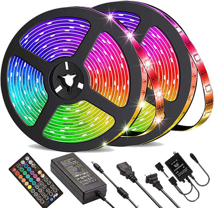 Avelena | LED-Lichtstreifen, 30 m, 15 m, Musiksynchronisation, Bluetooth, 5050, RGB-Raumlicht mit Fernbedienung
