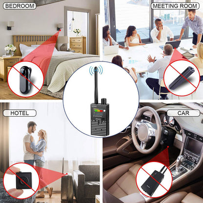 Avelena | Spionagesignal-Wanzendetektor, HF-Detektor, versteckte Kamera, Laserlinse, GSM-GPS-Gerätefinder