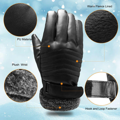 Avelena | -30℃ Wasserdichte, warme Skihandschuhe aus Leder für den Winter | Touchscreen-kompatibel