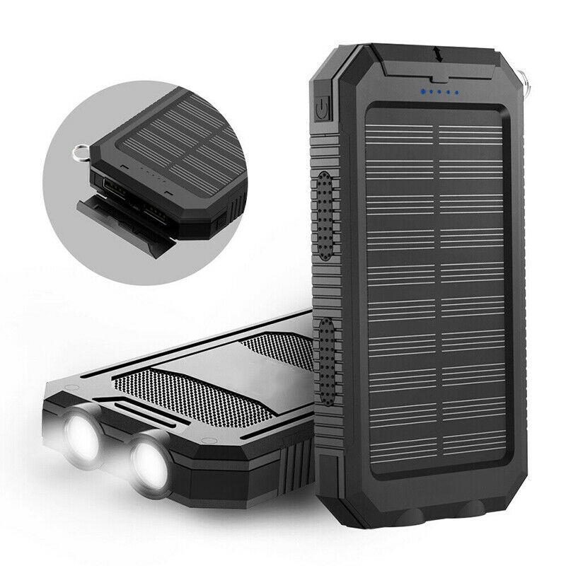 Avelena | 2x 500000mAh Solar Ladegerät Wasserdicht Power Bank Extern