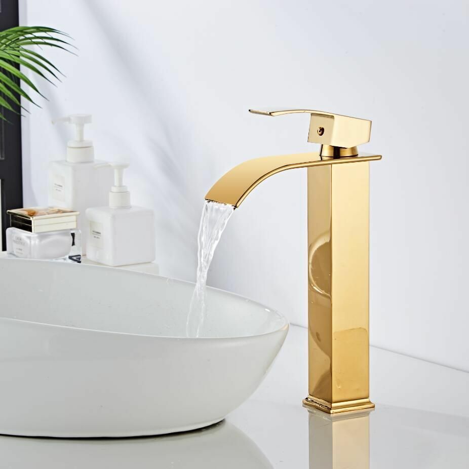 Avelena | Waschtischarmatur Wasserfallarmatur Messing Waschtischarmatur Mischbatterie