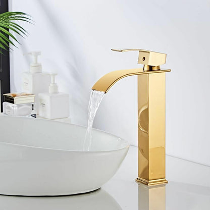 Avelena | Waschtischarmatur Wasserfallarmatur Messing Waschtischarmatur Mischbatterie