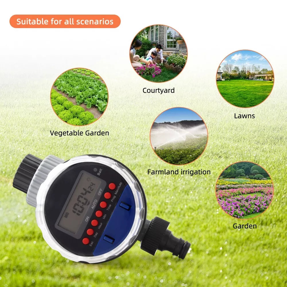 Avelena | Digitale Bewässerungsuhr mit LCD-Display – Automatische Gartenbewässerung für Pflanzen