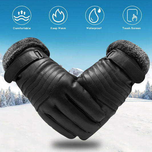 Avelena | -30℃ Wasserdichte, warme Skihandschuhe aus Leder für den Winter | Touchscreen-kompatibel