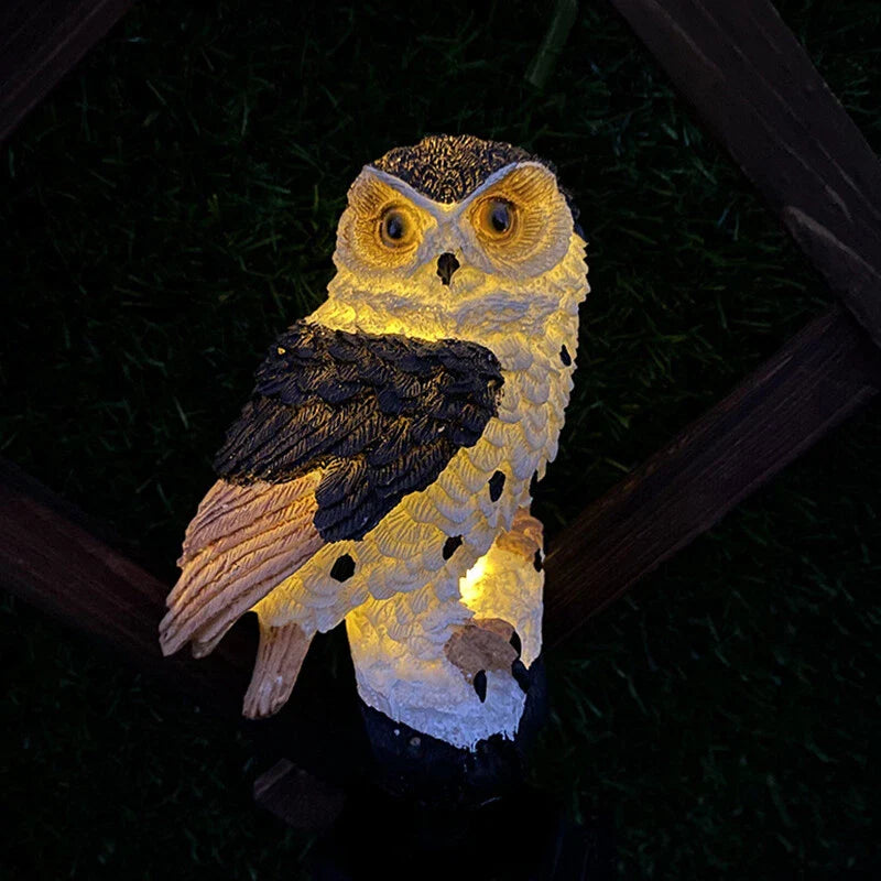 Avelena | Solar Gartenleuchte Eule – LED Außenleuchte für Garten, Terrasse und Balkon, wetterfest