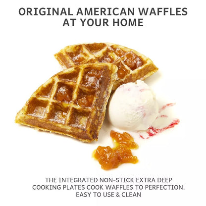 Avelena | Deep-Fill Waffelmaker | Antihaft, Einstellbare Temperatur & Kompaktes Design für hausgemachte Belgische Waffeln