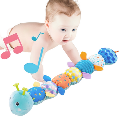 Avelena | Babyspielzeug Sensorisches Muster Raupe mit Geräuschen