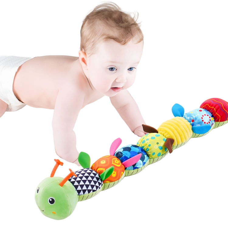 Avelena | Babyspielzeug Sensorisches Muster Raupe mit Geräuschen