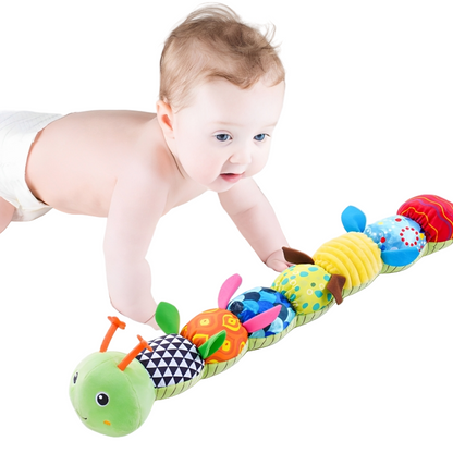 Avelena | Babyspielzeug Sensorisches Muster Raupe mit Geräuschen