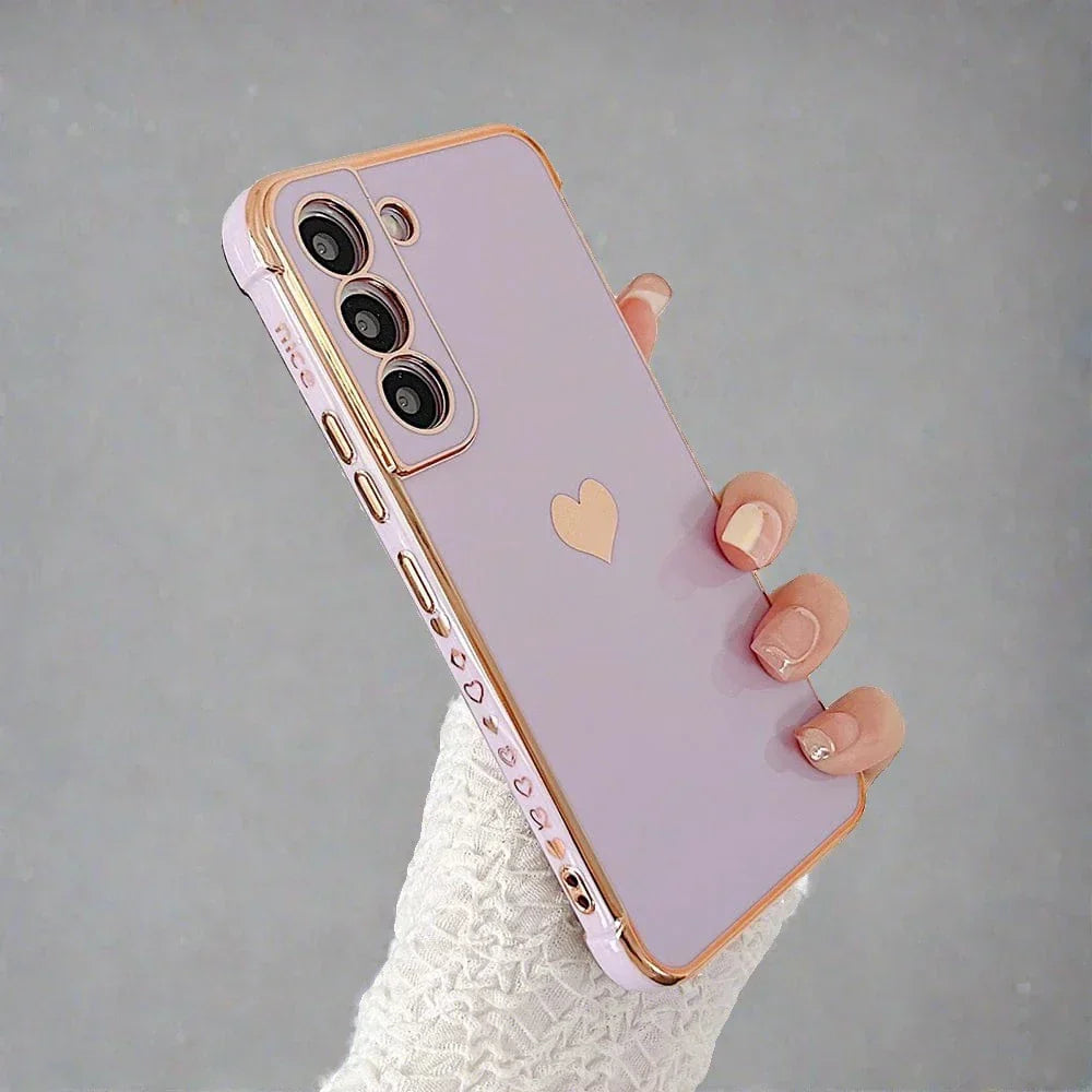 Avelena | Samsung-Handyhüllen Luxuriös, Stoßfest, Plattiertes Quadrat-Case