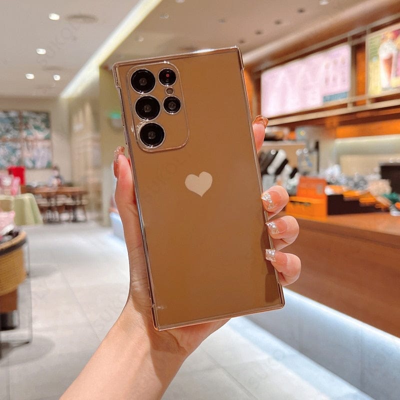 Avelena | Samsung-Handyhüllen Luxuriös, Stoßfest, Plattiertes Quadrat-Case