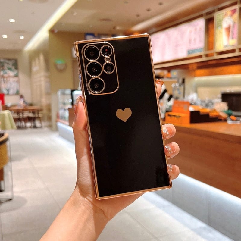 Avelena | Samsung-Handyhüllen Luxuriös, Stoßfest, Plattiertes Quadrat-Case