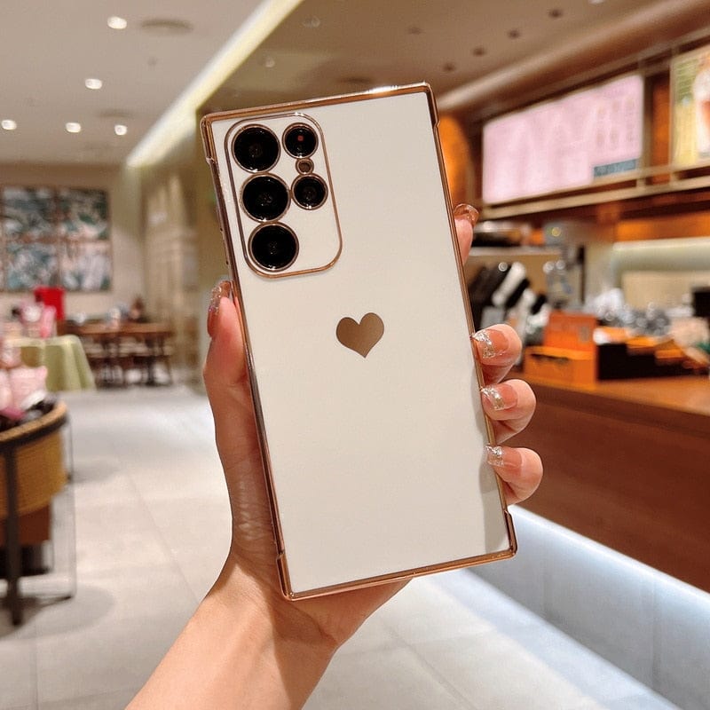 Avelena | Samsung-Handyhüllen Luxuriös, Stoßfest, Plattiertes Quadrat-Case