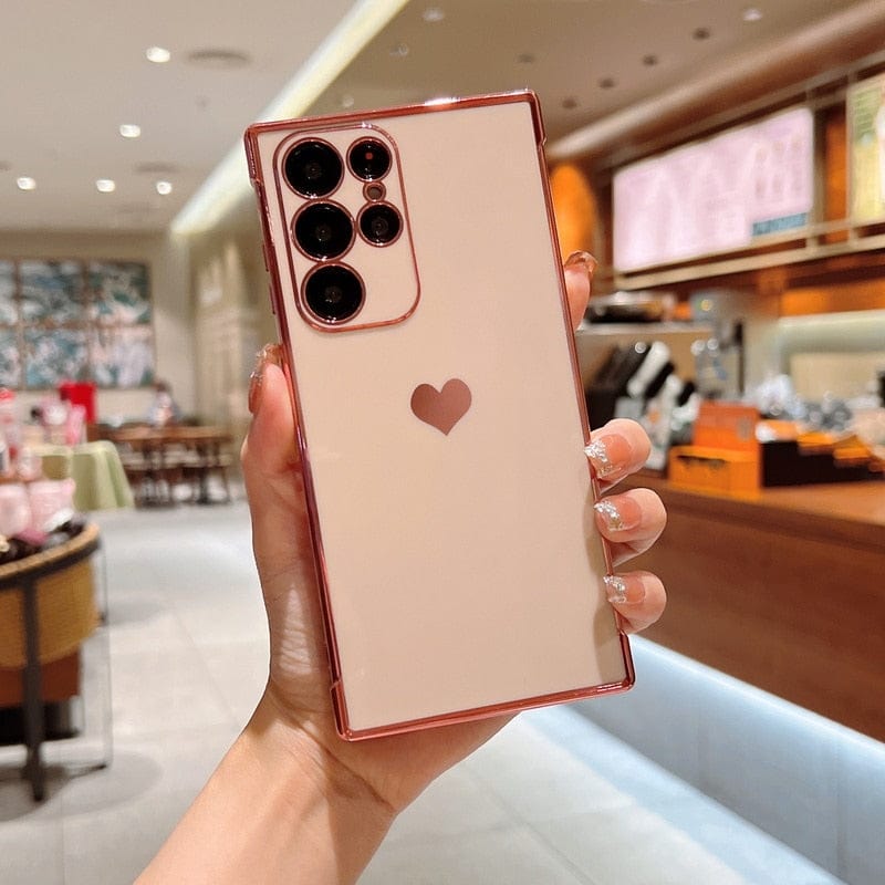 Avelena | Samsung-Handyhüllen Luxuriös, Stoßfest, Plattiertes Quadrat-Case
