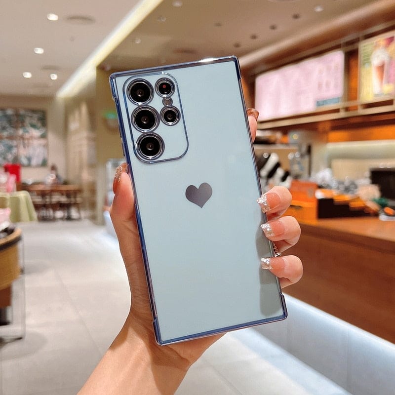 Avelena | Samsung-Handyhüllen Luxuriös, Stoßfest, Plattiertes Quadrat-Case