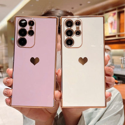 Avelena | Samsung-Handyhüllen Luxuriös, Stoßfest, Plattiertes Quadrat-Case