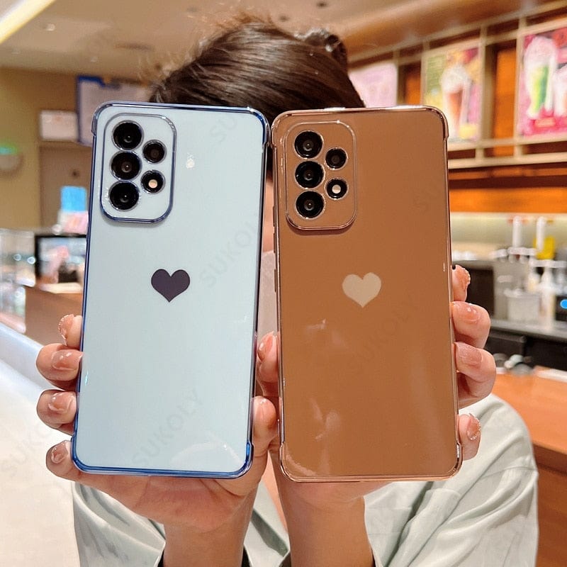 Avelena | Samsung-Handyhüllen Luxuriös, Stoßfest, Plattiertes Quadrat-Case