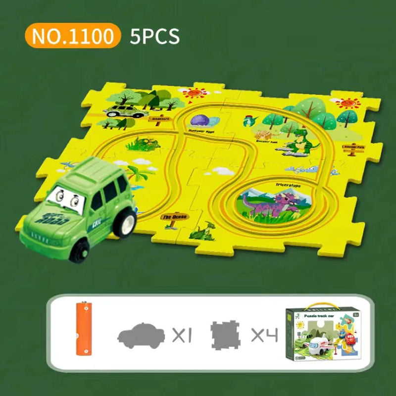 Avelena | Kinder Bildungs-Puzzle Spur Auto Spielset