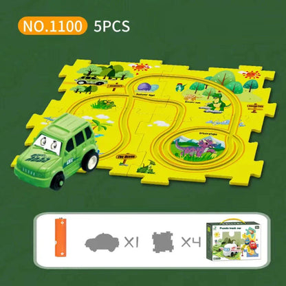 Avelena | Kinder Bildungs-Puzzle Spur Auto Spielset