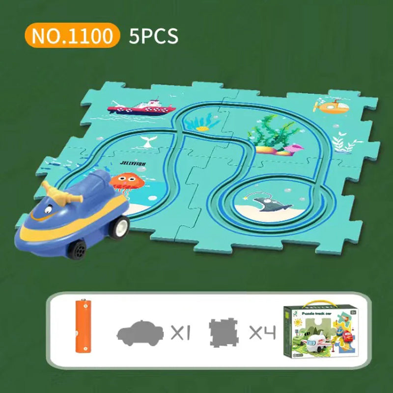 Avelena | Kinder Bildungs-Puzzle Spur Auto Spielset