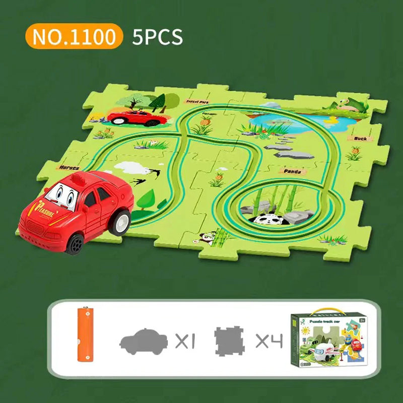 Avelena | Kinder Bildungs-Puzzle Spur Auto Spielset