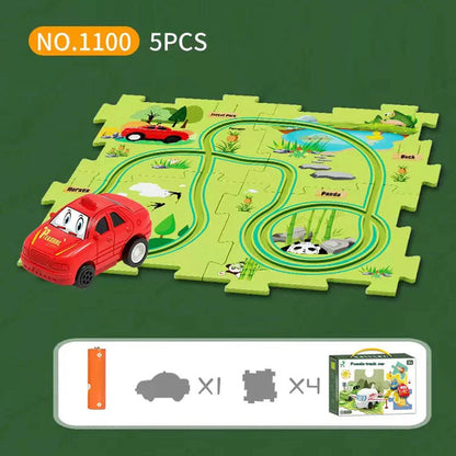 Avelena | Kinder Bildungs-Puzzle Spur Auto Spielset