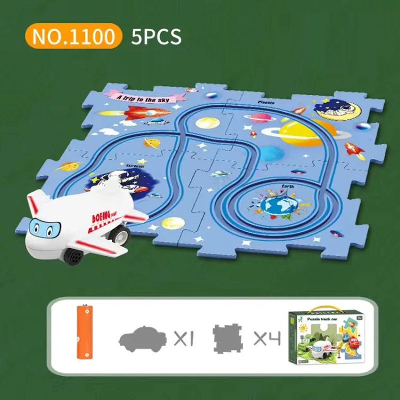 Avelena | Kinder Bildungs-Puzzle Spur Auto Spielset