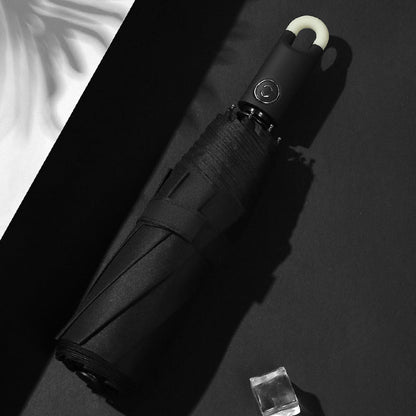 Avelena | Dreifach selbstöffnender und zurückziehbarer Regenschirm mit Schnalle