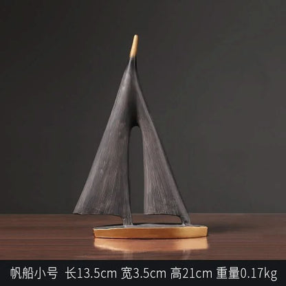 Avelena | Dekoratives minimalistisches Segelbootornament für die Wohnkultur