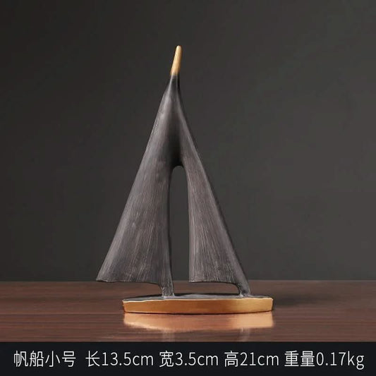 Avelena | Dekoratives minimalistisches Segelbootornament für die Wohnkultur