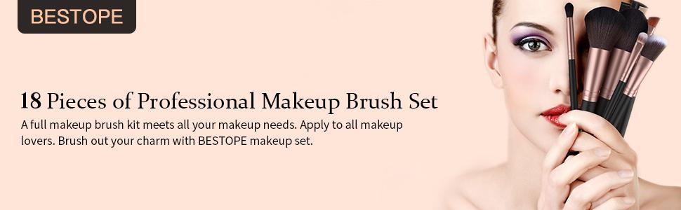 Avelena | Make-Up Pinsel Starterset mit Schwämmen, Wimpernzange und Tasche In Schwarz