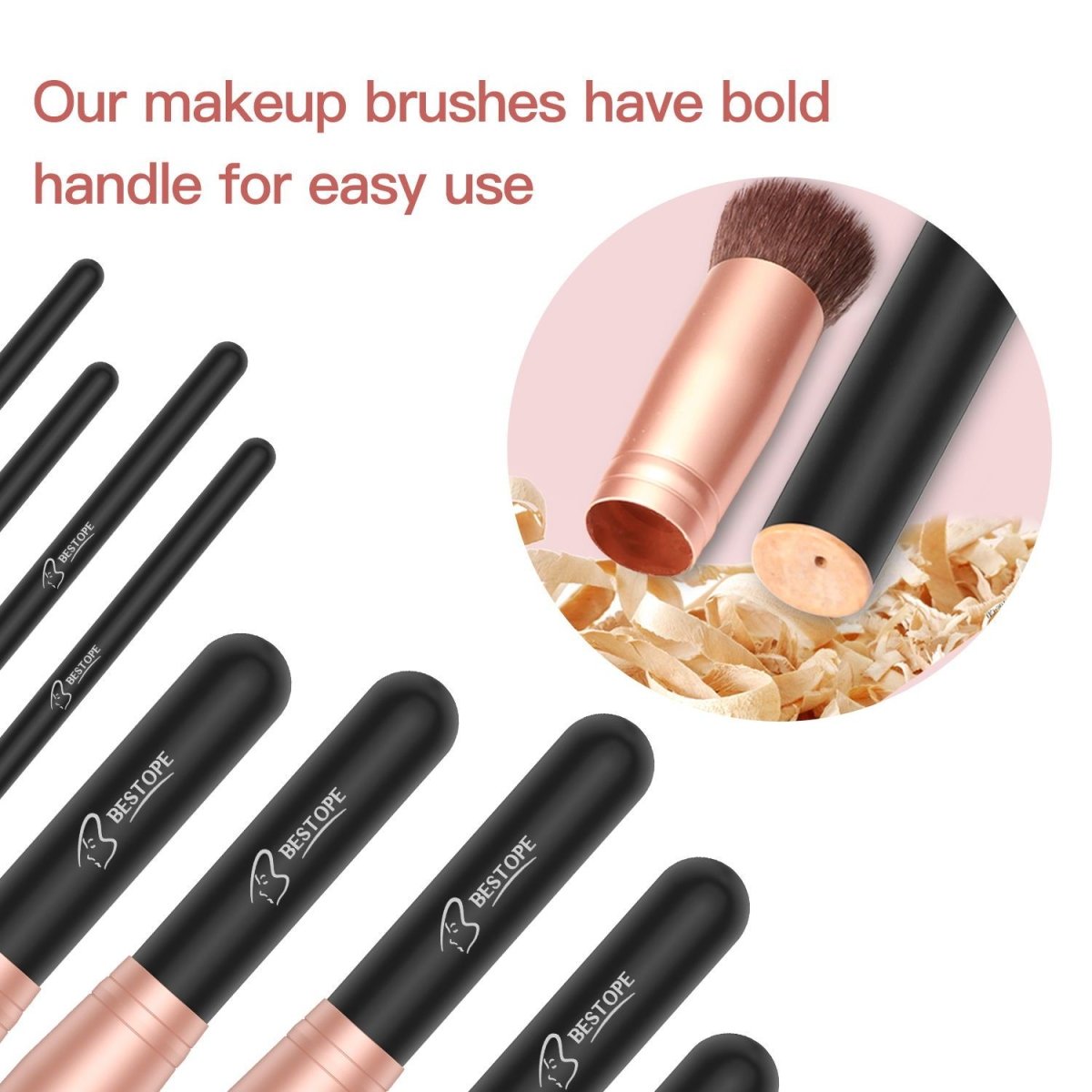 Avelena | Make-Up Pinsel Starterset mit Schwämmen, Wimpernzange und Tasche In Schwarz