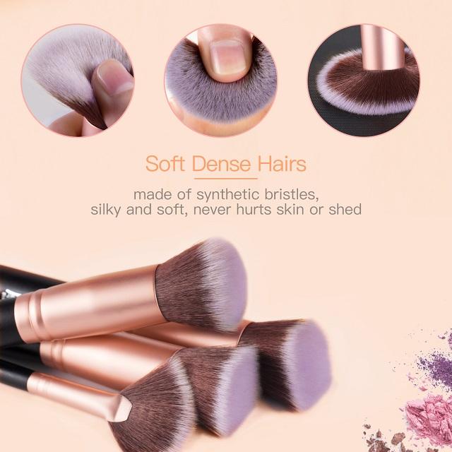 Avelena | Make-Up Pinsel Starterset mit Schwämmen, Wimpernzange und Tasche In Schwarz